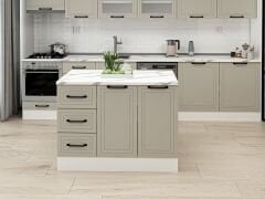 Alvinka 120 Cm Mbr_A Ada Mutfak Dolabı Beyaz Kumtaşı