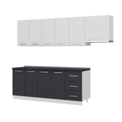 Minar 265 Cm Mutfak Dolabı Beyaz Antrasit 265-A4