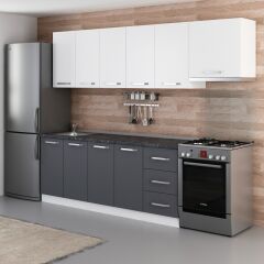 Minar 265 Cm Mutfak Dolabı Beyaz Antrasit 265-A4