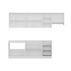 Minar 265 Cm Mutfak Dolabı Beyaz Antrasit 265-A4