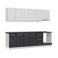 Minar 265 Cm Mutfak Dolabı Beyaz Antrasit 265-A5