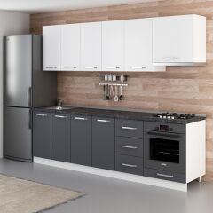 Minar 265 Cm Mutfak Dolabı Beyaz Antrasit 265-A5