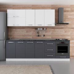 Minar 265 Cm Mutfak Dolabı Beyaz Antrasit 265-A6