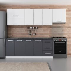 Minar 265 Cm Mutfak Dolabı Beyaz Antrasit 265-A7