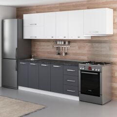 Minar 265 Cm Mutfak Dolabı Beyaz Antrasit 265-A7