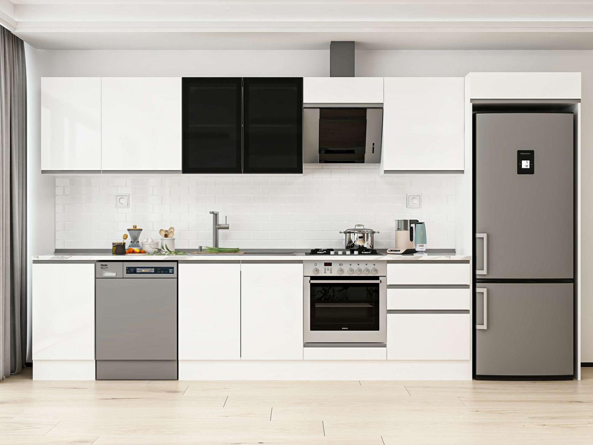 Alvinka 395X222 Cm High Gloss Mutfak Dolabı Mb-E90S45S60-3
