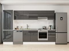 Alvinka 315X210 Cm High Gloss Mutfak Dolabı Mb-E90B60S45-1 High Gloss | Antrasit - Mdf