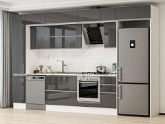 Alvinka 360X240 Cm High Gloss Mutfak Dolabı Mbb-E80B40S40-2 High Gloss | Antrasit - Mdf