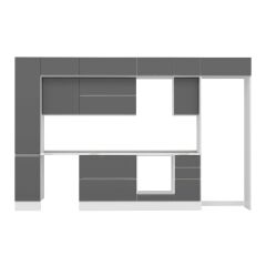 Alvinka 360X240 Cm High Gloss Mutfak Dolabı Mbb-E80B40S40-2 High Gloss | Antrasit - Mdf