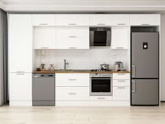 Alvinka 385X240 Cm Klasik Mebran Mutfak Dolabı Mbb-E80B60S45-2 Mebran | Beyaz - Suntalam