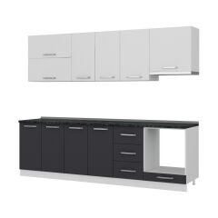 Minar 265 Cm Mutfak Dolabı Beyaz Antrasit 265-A8