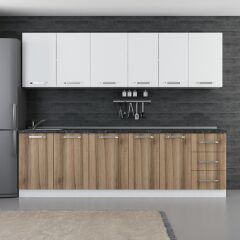 Minar 265 Cm Mutfak Dolabı Beyaz Dore 265-D1