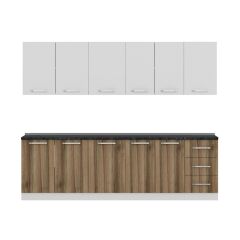 Minar 265 Cm Mutfak Dolabı Beyaz Dore 265-D1