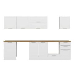 Alvinka 320X210 Cm Klasik Mebran Mutfak Dolabı M-E90S60S50-2 Mebran | Beyaz - Suntalam