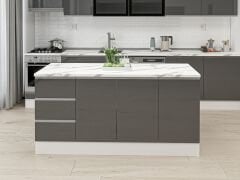 Alvinka 180 Cm Hg_J Ada Mutfak Dolabı Beyaz Antrasit