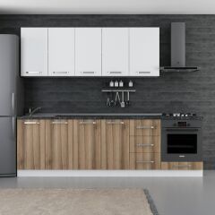 Minar 265 Cm Mutfak Dolabı Beyaz Dore 265-D3