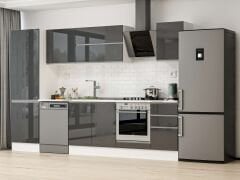 Alvinka 315X210 Cm High Gloss Mutfak Dolabı Mb-E90B60S45-2 High Gloss | Antrasit - Mdf