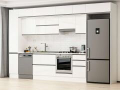 Alvinka 365X240 Cm High Gloss Mutfak Dolabı Mbb-E80B40S45-1 High Gloss | Beyaz - Suntalam