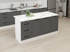 Alvinka 180 Cm Mbr_A Ada Mutfak Dolabı Beyaz Antrasit