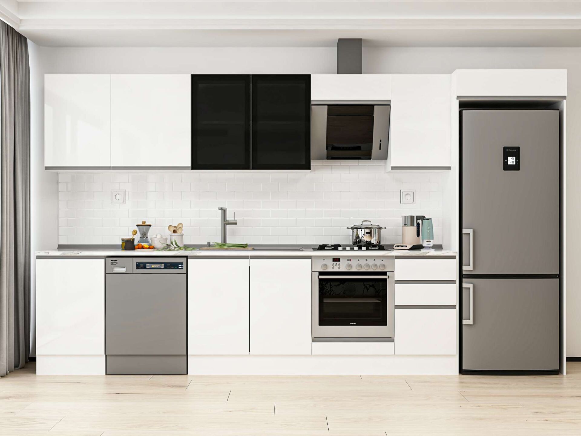 Alvinka 385X222 Cm High Gloss Mutfak Dolabı Mb-E90S50S45-3
