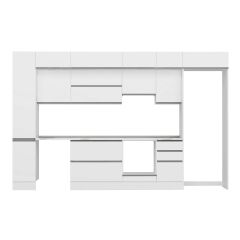 Alvinka 365X240 Cm High Gloss Mutfak Dolabı Mbb-E80B40S45-1 High Gloss | Beyaz - Mdf