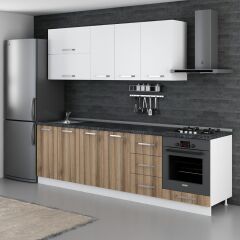 Minar 265 Cm Mutfak Dolabı Beyaz Dore 265-D6