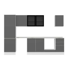 Alvinka 315X210 Cm High Gloss Mutfak Dolabı Mb-E90B60S45-3 High Gloss | Antrasit - Suntalam