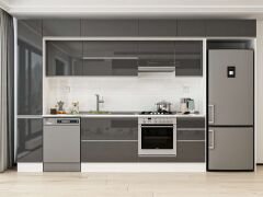 Alvinka 365X240 Cm High Gloss Mutfak Dolabı Mbb-E80B40S45-1 High Gloss | Antrasit - Suntalam