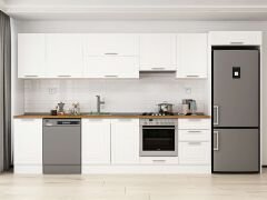 Alvinka 385X222 Cm Klasik Mebran Mutfak Dolabı Mb-E90S45S50-1 Mebran | Beyaz - Mdf