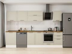 Alvinka 320X210 Cm Klasik Mebran Mutfak Dolabı M-E90S60S50-2 Mebran | Kumtaşı - Mdf