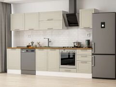 Alvinka 320X210 Cm Klasik Mebran Mutfak Dolabı M-E90S60S50-2 Mebran | Kumtaşı - Mdf