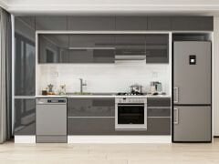 Alvinka 365X240 Cm High Gloss Mutfak Dolabı Mbb-E80B40S45-1 High Gloss | Antrasit - Mdf