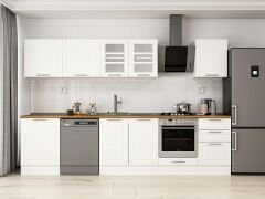 Alvinka 320X210 Cm Klasik Mebran Mutfak Dolabı M-E90S60S50-3 Mebran | Beyaz - Suntalam