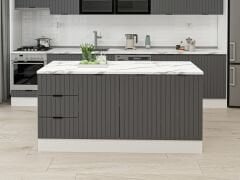 Alvinka 180 Cm Mbr_B Ada Mutfak Dolabı Beyaz Antrasit