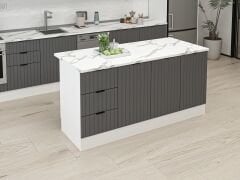 Alvinka 180 Cm Mbr_B Ada Mutfak Dolabı Beyaz Antrasit