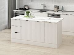 Alvinka 180 Cm Mbr_B Ada Mutfak Dolabı Beyaz Beyaz