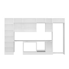 Alvinka 385X240 Cm Klasik Mebran Mutfak Dolabı Mbb-E80B60S45-3 Mebran | Antrasit - Mdf