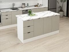 Alvinka 180 Cm Mbr_B Ada Mutfak Dolabı Beyaz Kumtaşı