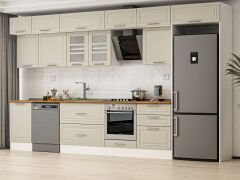 Alvinka 390X240 Cm Klasik Mebran Mutfak Dolabı Beyaz Beyaz Mb-E80S50S60-3