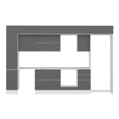 Alvinka 365X240 Cm High Gloss Mutfak Dolabı Mbb-E80B40S45-2 High Gloss | Antrasit - Mdf