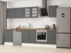 Alvinka 320X210 Cm Klasik Mebran Mutfak Dolabı M-E90S60S50-3 Mebran | Antrasit - Mdf