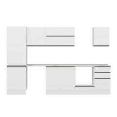 Alvinka 320X210 Cm High Gloss Mutfak Dolabı Mb-E90B60S50-2 High Gloss | Beyaz - Suntalam