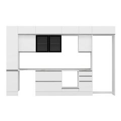 Alvinka 365X240 Cm High Gloss Mutfak Dolabı Mbb-E80B40S45-3 High Gloss | Beyaz - Suntalam