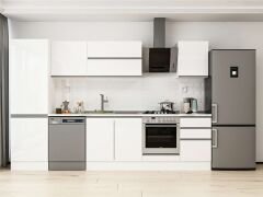 Alvinka 320X210 Cm High Gloss Mutfak Dolabı Mb-E90B60S50-2 High Gloss | Beyaz - Mdf