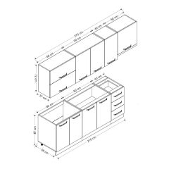 Minar 270 Cm Mutfak Dolabı Beyaz 270-B7