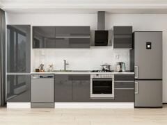 Alvinka 320X210 Cm High Gloss Mutfak Dolabı Mb-E90B60S50-2 High Gloss | Antrasit - Mdf