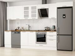 Alvinka 385X222 Cm Klasik Mebran Mutfak Dolabı Mb-E90S45S50-3 Mebran | Beyaz - Suntalam