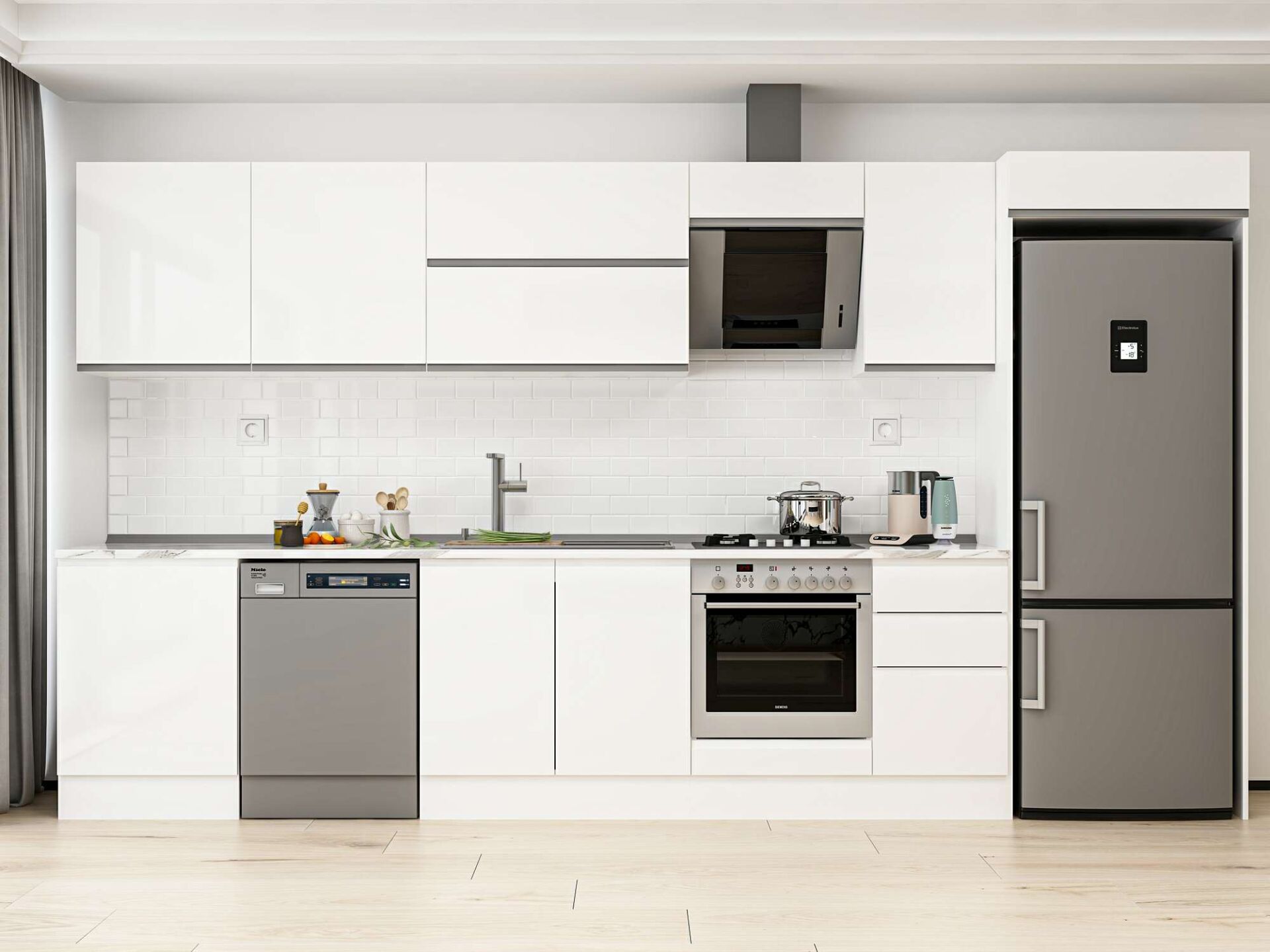 Alvinka 395X222 Cm High Gloss Mutfak Dolabı Mb-E90S60S45-2