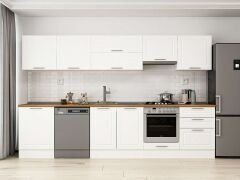 Alvinka 330X210 Cm Klasik Mebran Mutfak Dolabı M-E90S60S60-1 Mebran | Beyaz - Mdf