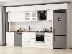 Alvinka 385X240 Cm Klasik Mebran Mutfak Dolabı Beyaz Beyaz Mb-E80S60S45-3